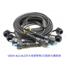 ODVA 4LC-4LC SM-XX 防水接頭單模4芯鎧裝光纖跳線 光纖耦合器ODVA-LC防塵連接頭 防水接頭LC光纖鎧裝跳線 ODVA連接器防水LC雙工光纖跳線